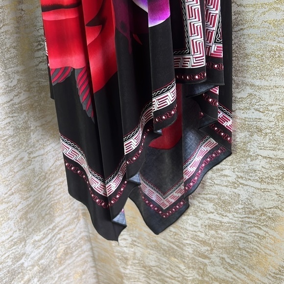 Asymmetrical Women’s Black/Red Rose And Purple Sundress - Picture 8 of 15